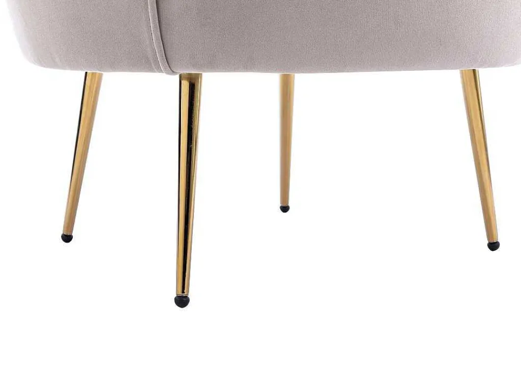 Schelpvormige Fauteuil Van Taupegrijs Velours Dandelion - Van-PASCAL MORABITO Online