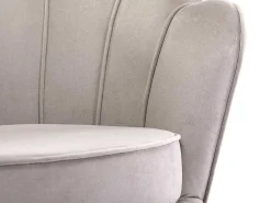Schelpvormige Fauteuil Van Taupegrijs Velours Dandelion - Van-PASCAL MORABITO Online