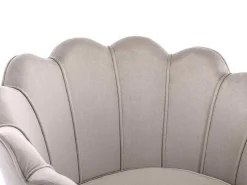Schelpvormige Fauteuil Van Taupegrijs Velours Dandelion - Van-PASCAL MORABITO Online
