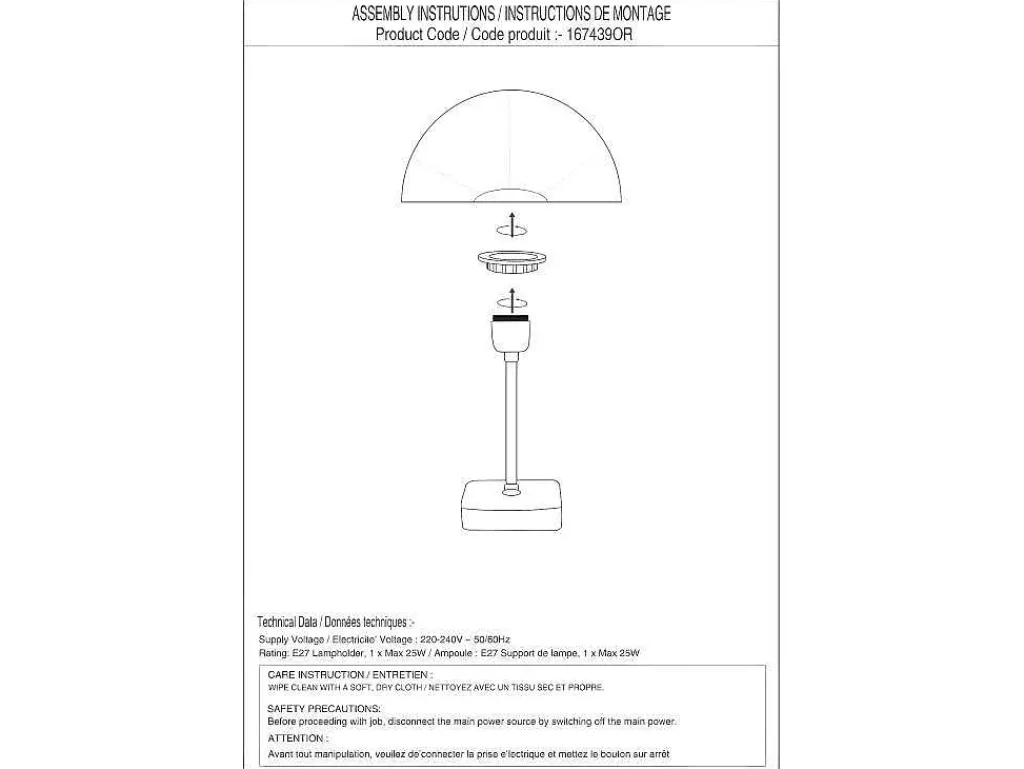 Schemerlamp Champignon Met Art-Decostijl Amanite - Marmer En Ijzer - 24,5 X 24,5 X 52 Cm - Goudkleurig-OZAIA New