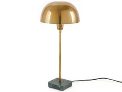 Schemerlamp Champignon Met Art-Decostijl Amanite - Marmer En Ijzer - 24,5 X 24,5 X 52 Cm - Goudkleurig-OZAIA New