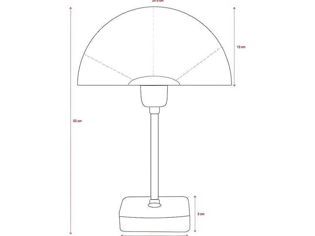 Schemerlamp Champignon Met Art-Decostijl Amanite - Marmer En Ijzer - 24,5 X 24,5 X 52 Cm - Goudkleurig-OZAIA New