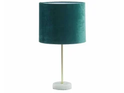 Schemerlamp Van Fluweel Met Charmante Stijl Aegon - Sokkel Van Marmer - 25 X 25 X 43 Cm - Groen-OZAIA Hot