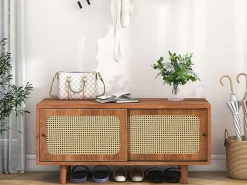 Schoenenkast - Met 2 Deuren En Verstelbare Planken - Bruin-ModernLuxe New