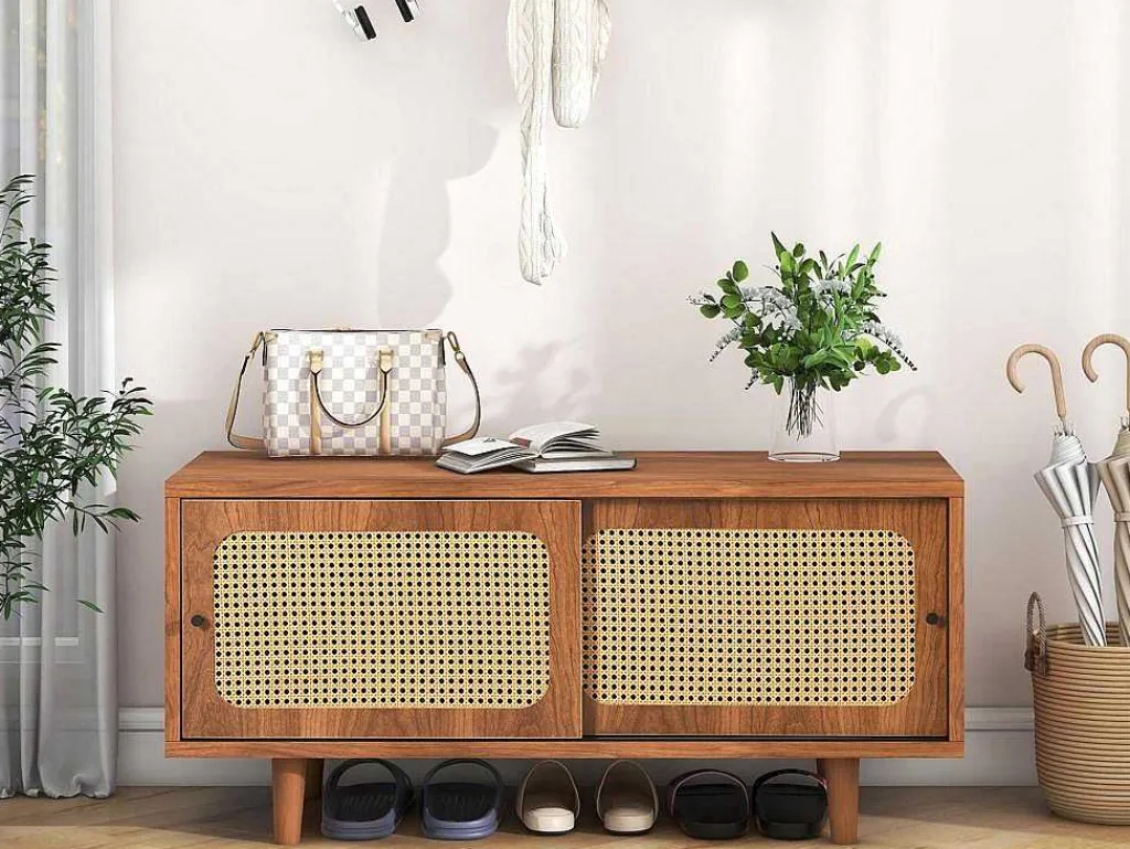 Schoenenkast - Met 2 Deuren En Verstelbare Planken - Bruin-ModernLuxe New