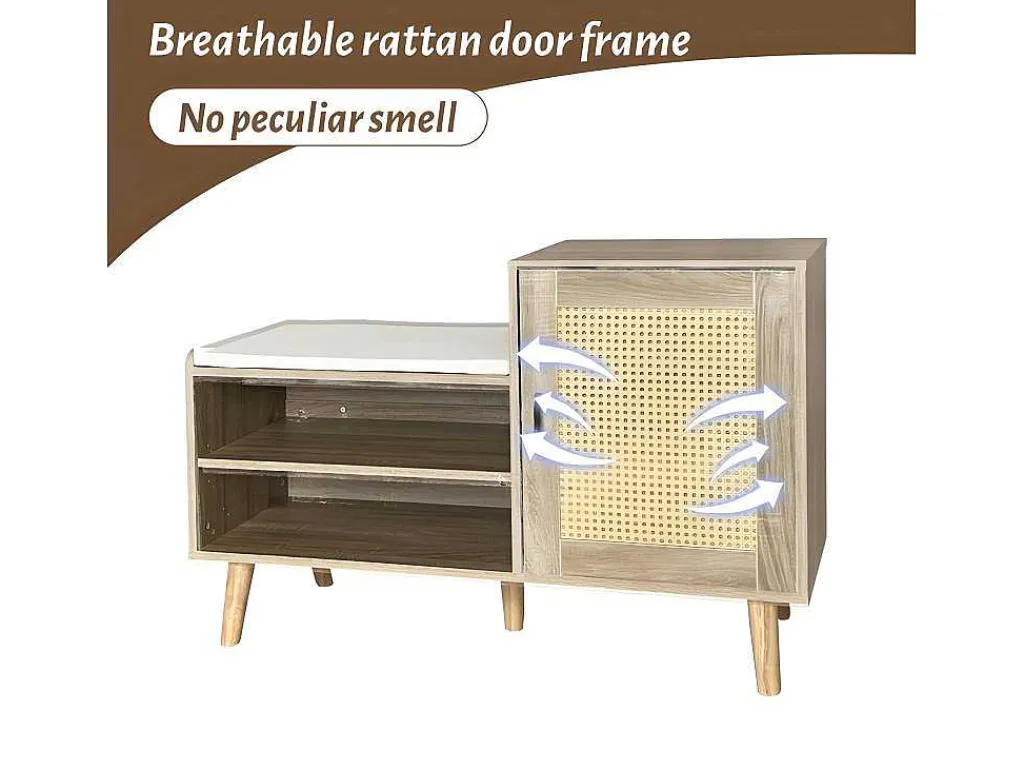 Schoenenkast - Met Bankje En Vakken - Licht Naturel-ModernLuxe Hot