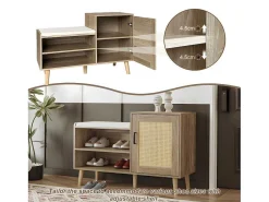 Schoenenkast - Met Bankje En Vakken - Licht Naturel-ModernLuxe Hot
