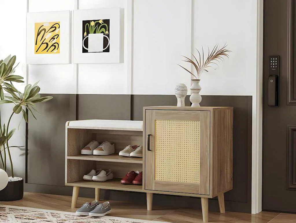 Schoenenkast - Met Bankje En Vakken - Licht Naturel-ModernLuxe Hot