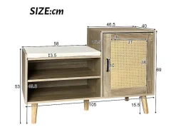 Schoenenkast - Met Bankje En Vakken - Licht Naturel-ModernLuxe Hot