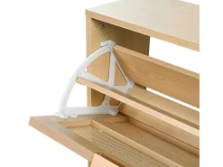 Schoenenkast In Hout En Rotan - 4 Klepdeuren - Naturel-ModernLuxe