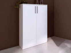 Schoenenkast Mathias - 2 Deuren - Wit-Vente-unique