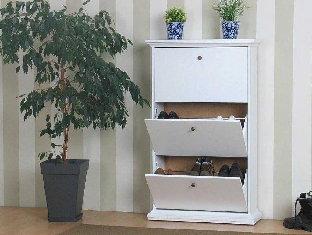 Schoenenkast Wit Venetie Met 3 Kleppen.-Vente-unique Online