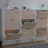 Schoenenkasten Napoli (Set Van Drie) Met 3 Lades Wit / Eiken.-Vente-unique