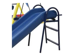 Schommel Met Glijbaan Voor Kinderen - Metalen Frame - Buitenspeeltuin Voor Kinderen Van 3 Tot 8 Jaar - Geel-Vente-unique Clearance