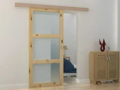 Schuifdeur Acosta Met 3 Ramen - H205Xb93 Cm - Mdf-Vente-unique Online