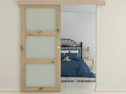 Schuifdeur Acosta Met 3 Ramen - H205Xb83Cm - Natuurlijk Mdf-Vente-unique Discount