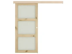 Schuifdeur Acosta Met 3 Ramen - H205Xb83Cm - Natuurlijk Mdf-Vente-unique Discount