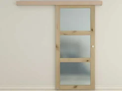 Schuifdeur Acosta Met 3 Ramen - H205Xb83Cm - Natuurlijk Mdf-Vente-unique Discount