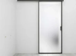 Schuifdeur In Mat Gehard Glas - H205Cm X B73Cm - Linci-Vente-unique New