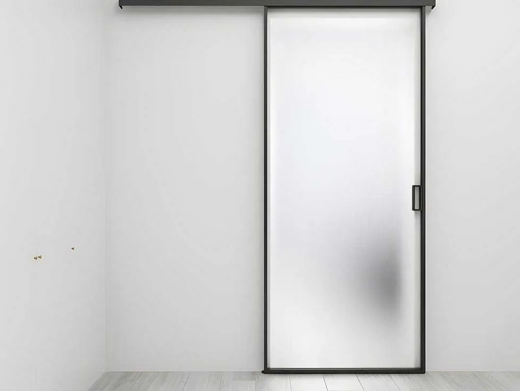 Schuifdeur In Mat Gehard Glas - H205Cm X B73Cm - Linci-Vente-unique New