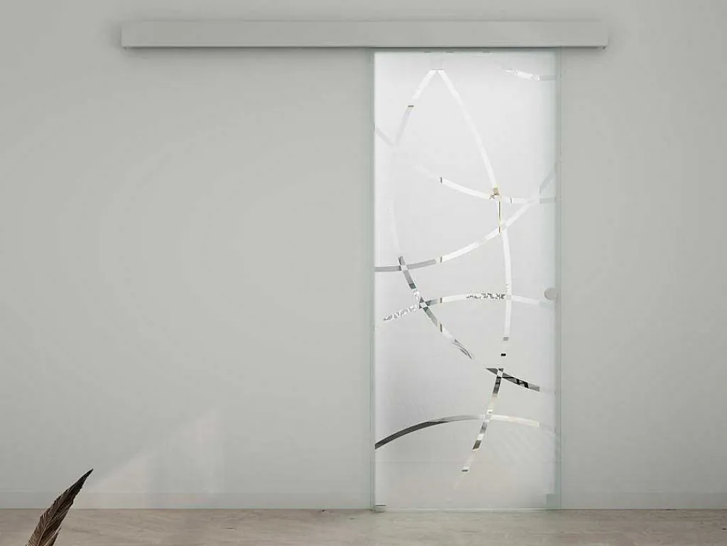 Schuifdeur In Opbouw - H205 X L73 Cm - Gehard Glas-Vente-unique Outlet