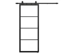 Schuifdeur Sinca - H205 X B83 Cm - Gehard Glas En Aluminium-Vente-unique Sale