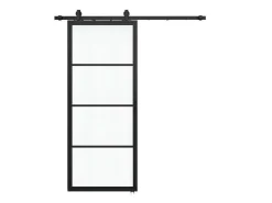 Schuifdeur Sinca - H205 X B83 Cm - Gehard Glas En Aluminium-Vente-unique Sale
