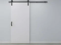 Schuifdeur Varin - H205Cm X L83Cm - Mdf + Wit Pvc-Vente-unique