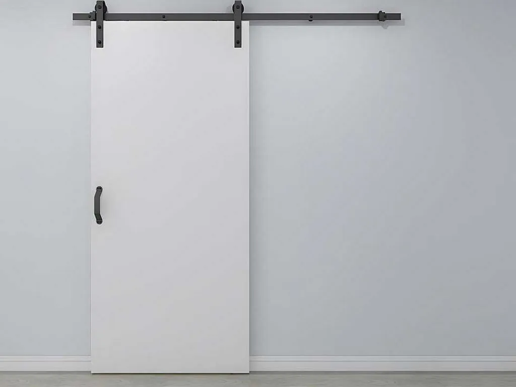 Schuifdeur Varin - H205Cm X L83Cm - Mdf + Wit Pvc-Vente-unique