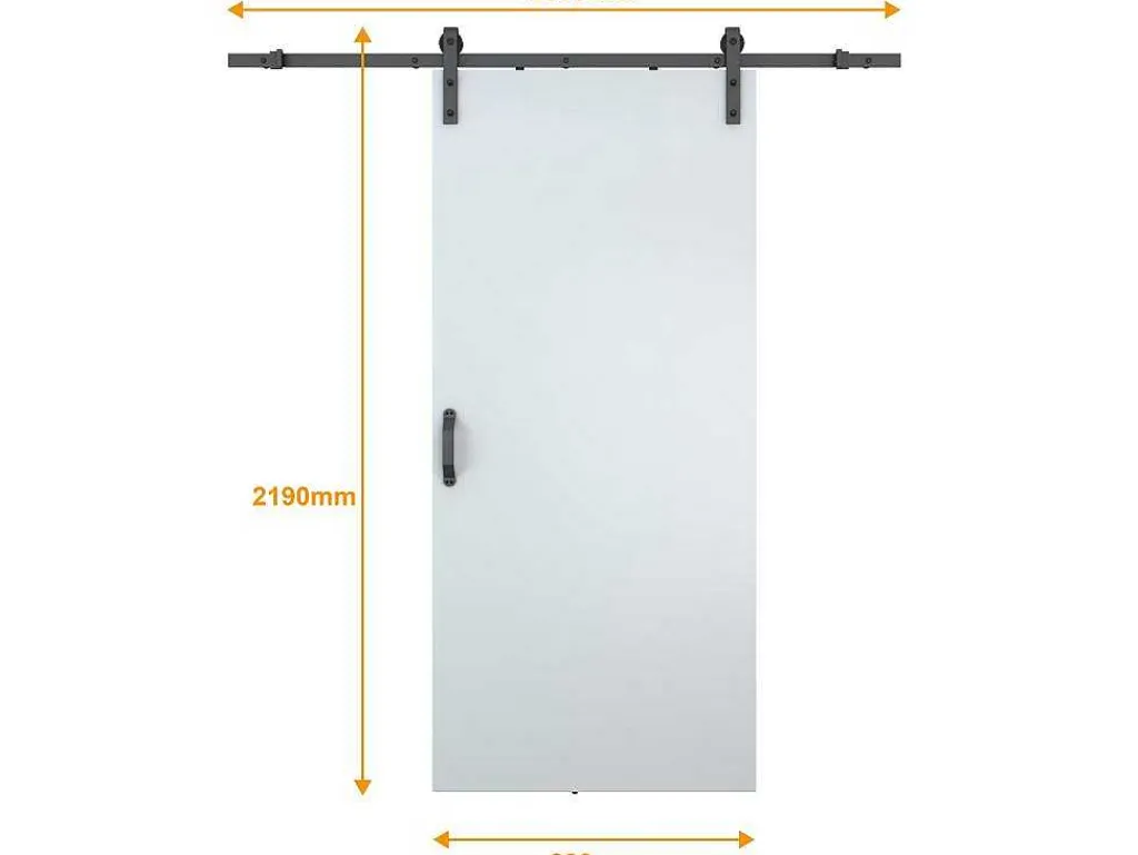 Schuifdeur Varin - H205Cm X L83Cm - Mdf + Wit Pvc-Vente-unique