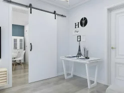 Schuifdeur Varin - H205Cm X L83Cm - Mdf + Wit Pvc-Vente-unique