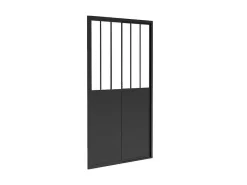 Schuifdouchedeur Mat Zwart Met Werkplaatsstijl - 120 X 195 Cm - Urbanik-Shower & Design Online
