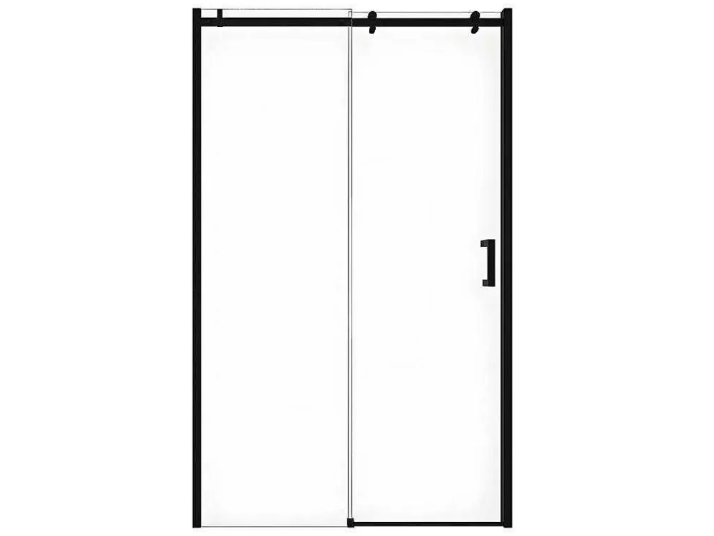 Schuifdouchedeur Met Wieltjes Mat Zwart Industriele Stijl - 120 X 195 Cm - Anakao-Shower & Design Best