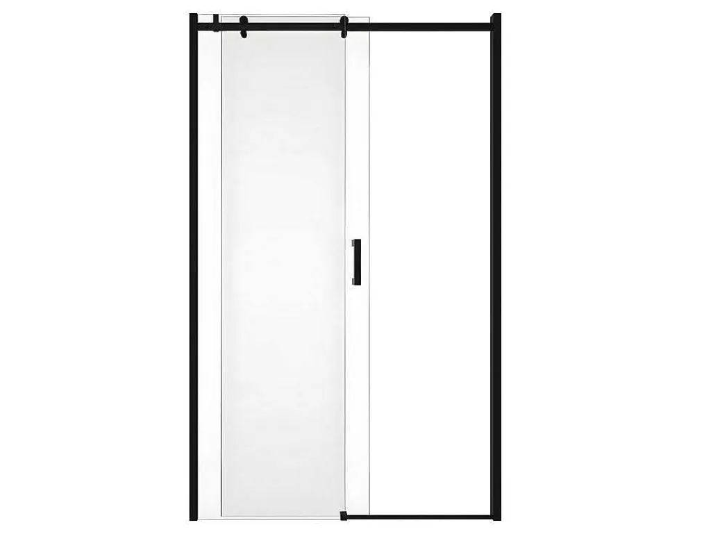 Schuifdouchedeur Met Wieltjes Mat Zwart Industriele Stijl - 120 X 195 Cm - Anakao-Shower & Design Best