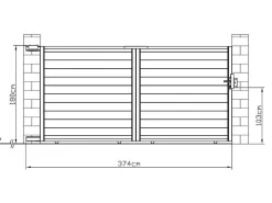 Schuifpoort Aluminium L374 X H180 Cm Wit - Nazario-EXPERTLAND New