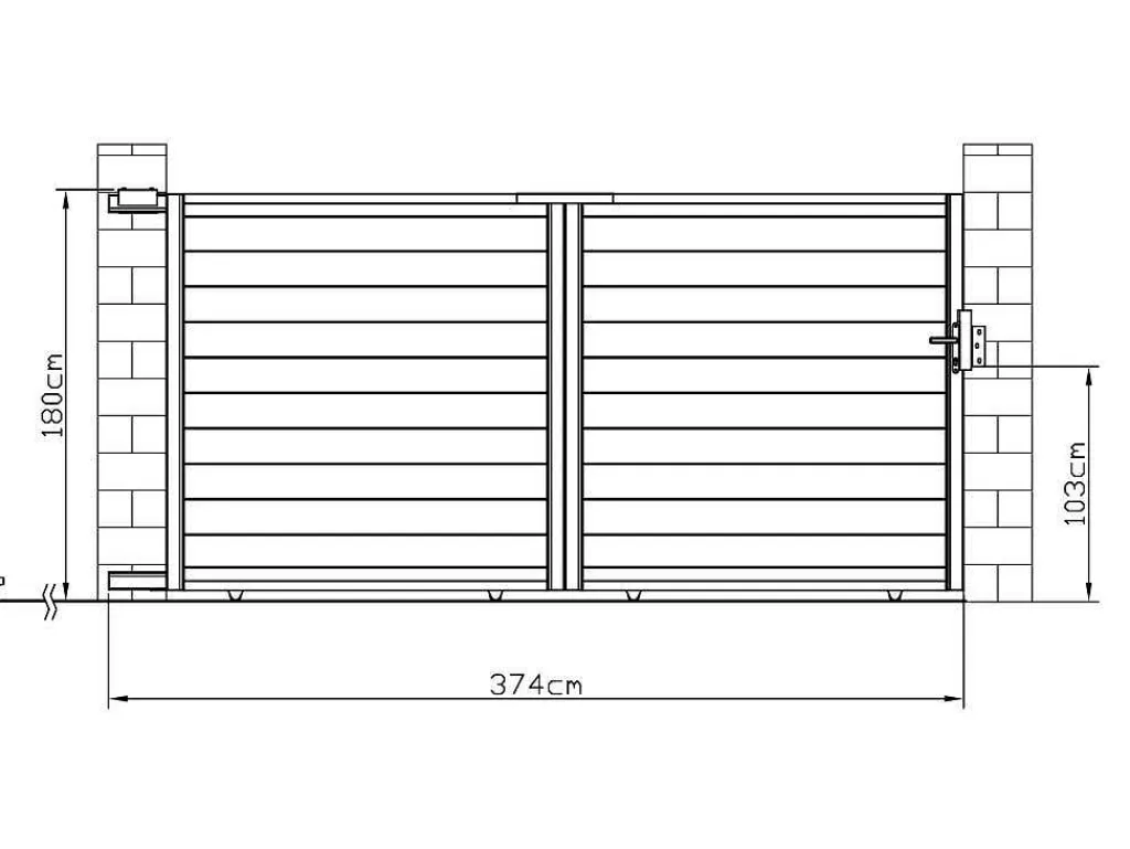 Schuifpoort Aluminium L374 X H180 Cm Wit - Nazario-EXPERTLAND New