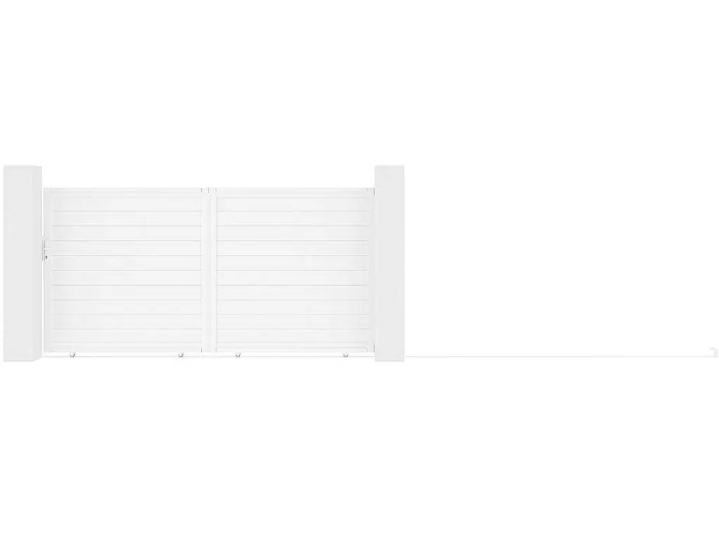 Schuifpoort Aluminium L374 X H180 Cm Wit - Nazario-EXPERTLAND New