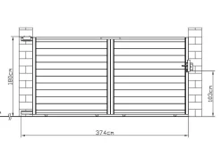 Schuifpoort Van Antraciet Opengewerkt Aluminium - L374 X 180 Cm - Nazario-EXPERTLAND Clearance