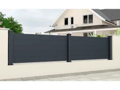 Schutting L189 X H78 Cm In Antraciet Aluminium - Otavio-EXPERTLAND Sale