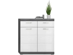 Scout Schoenenkast 2 Deuren, 2 Laden Grijs.-Vente-unique Discount