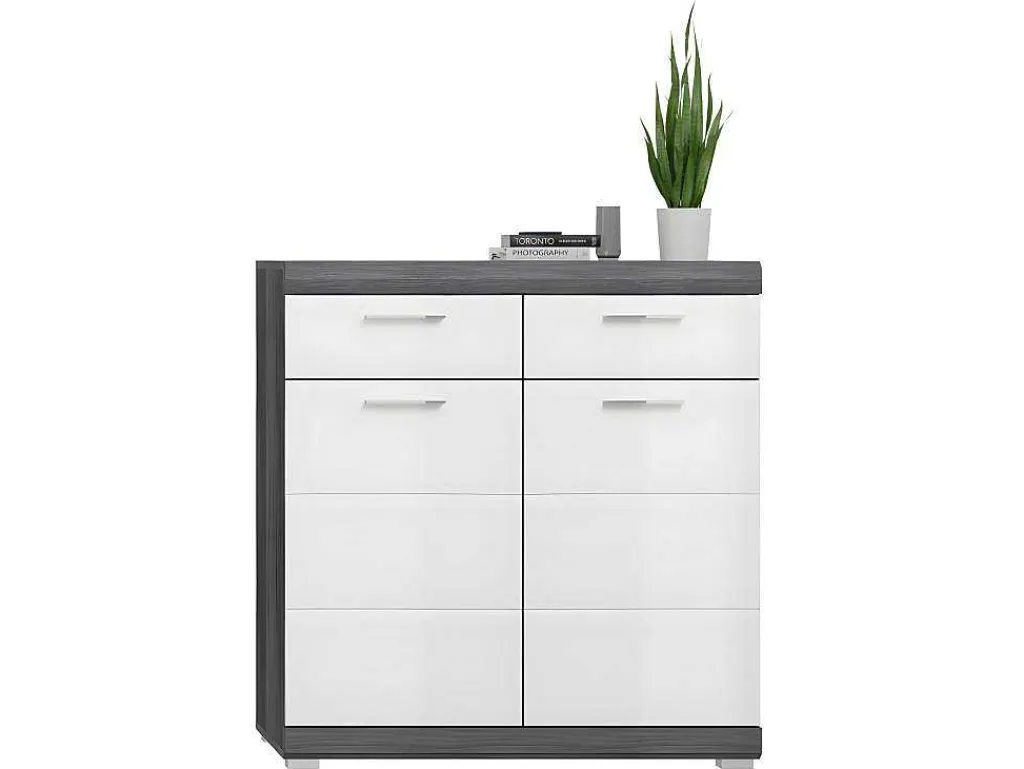 Scout Schoenenkast 2 Deuren, 2 Laden Grijs.-Vente-unique Discount
