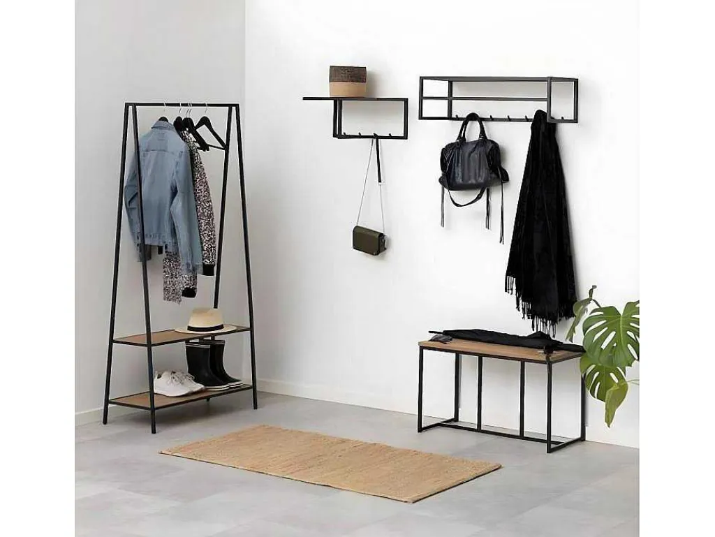 Sea Kledingrek 2 Planken Zwart, Natuur.-Vente-unique Outlet