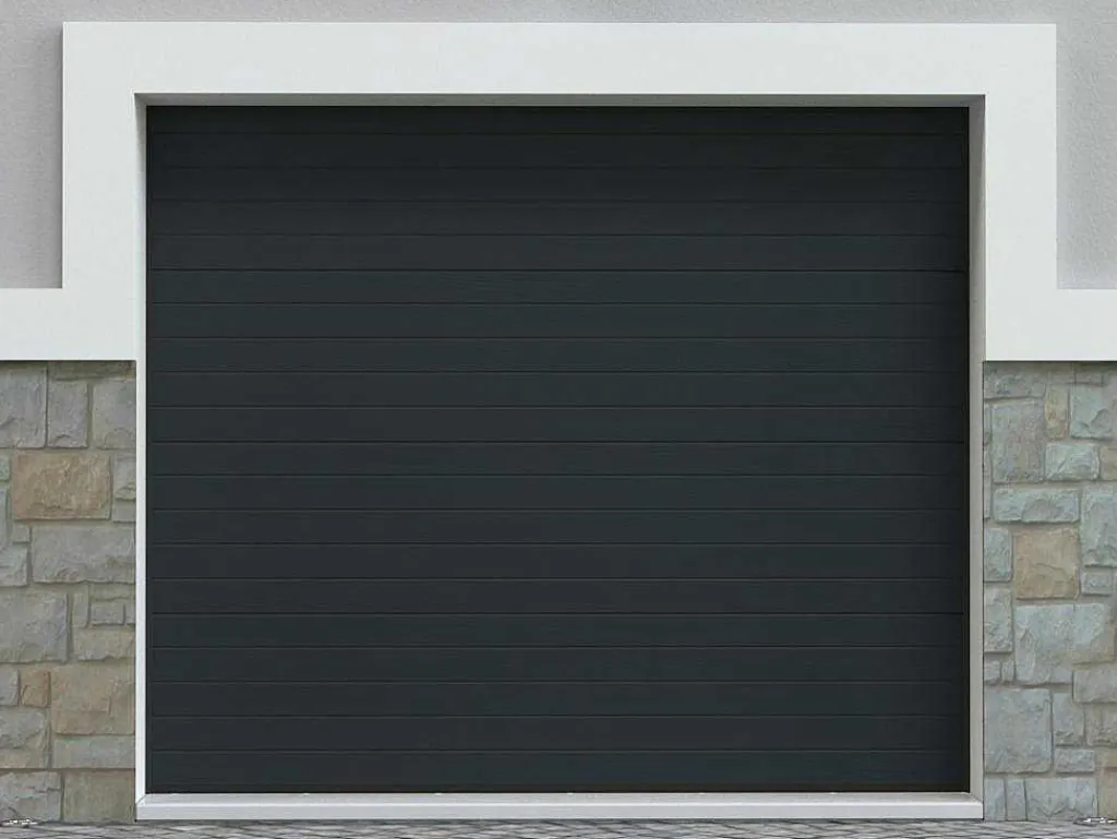 Sectionale Garagedeur Antraciet Met Groefeffect En Motor - Noria-Somfy Online