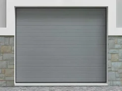 Sectionale Garagedeur Grijs Gegroefd Effect Met Motor - Noria-Vente-unique Hot