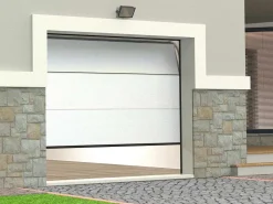 Sectionale Garagedeur Houteffect Wit Met Motor - Prieta-Vente-unique Sale