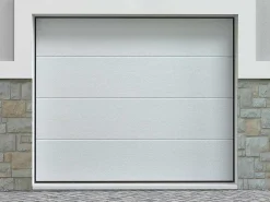 Sectionale Garagedeur Houteffect Wit Met Motor - Prieta-Vente-unique Sale