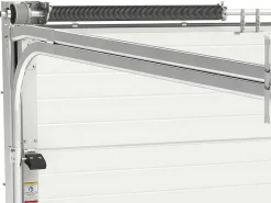 Sectionale Garagedeur Met Gegroefd Effect En Centrale Grijze Loopdeur Met Motor - Noria-Vente-unique Online