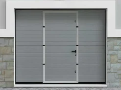 Sectionale Garagedeur Met Groefeffect Centrale Deur Grijs Met Motor - Noria-Somfy Discount