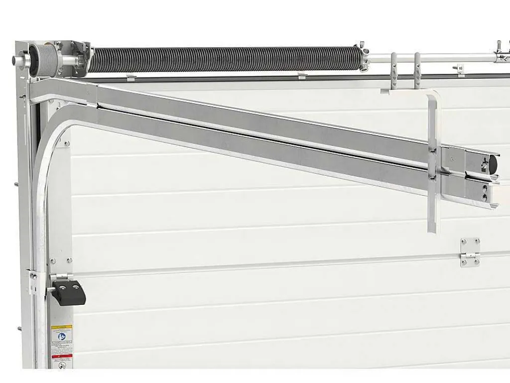 Sectionale Garagedeur Met Glad Effect Met Centrale Witte Loopdeur En Motor - Lavega-Somfy Discount