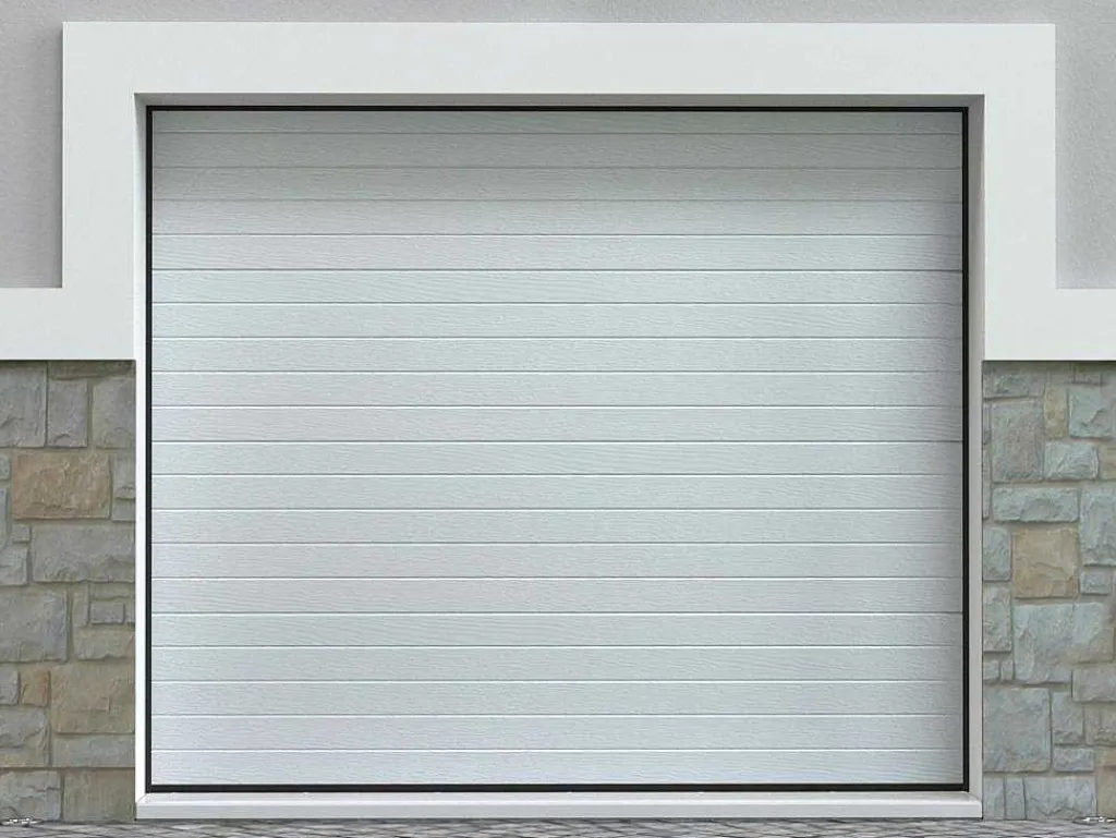 Sectionale Garagedeur Met Wit Groefeffect En Motor - Noria-Somfy Hot